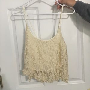 cream colored crop tank top